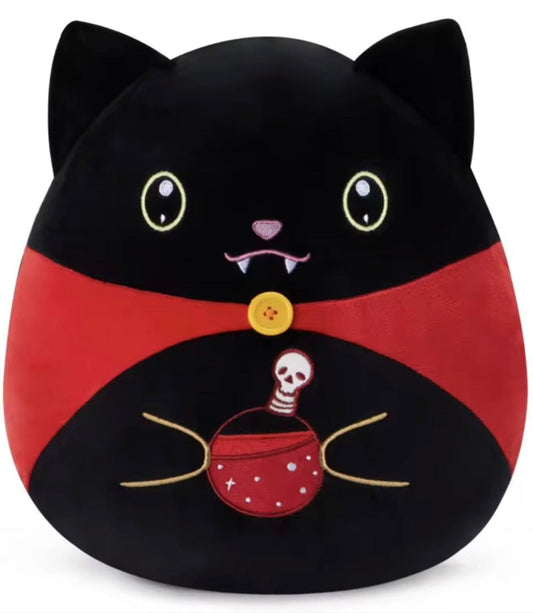 Black cat plush toy vampire